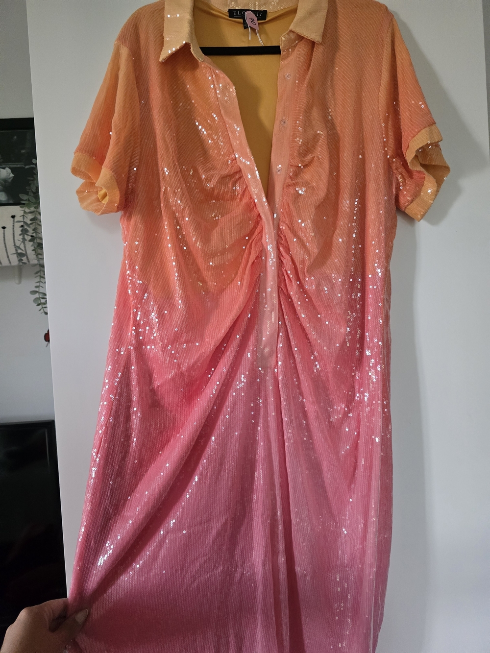 Eloquii Sequin Sunset Gradient Dress